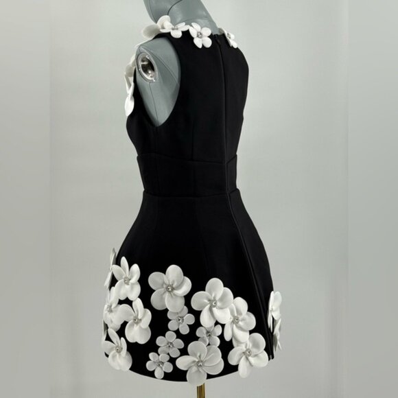 🆕 BRONX & BANCO 🧿 NWOT Estelle Floral Mini Dress, Black/White - Sz M US 6 - Picture 10 of 16